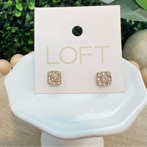 Ann Taylor Loft Gold Stud Earrings | NWT | Gemstone Cluster | Grandmillennial